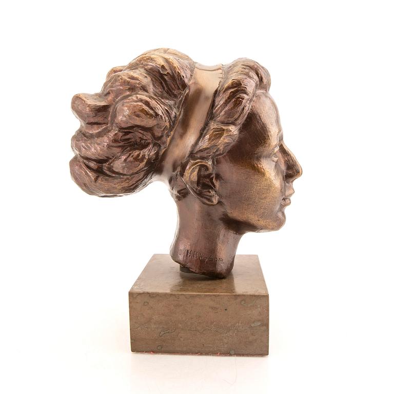 Helge Högbom, skulptur, brons, signerad.