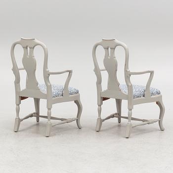 A pair of Rococo-style armchairs, early 20th century.