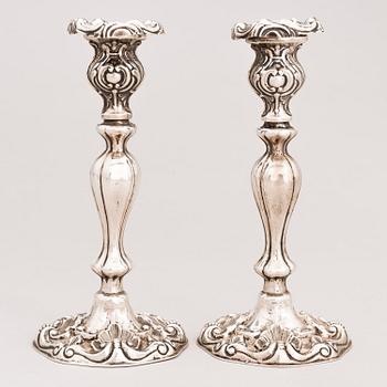 A pair of silver candlesticks, Stockholm 1861.