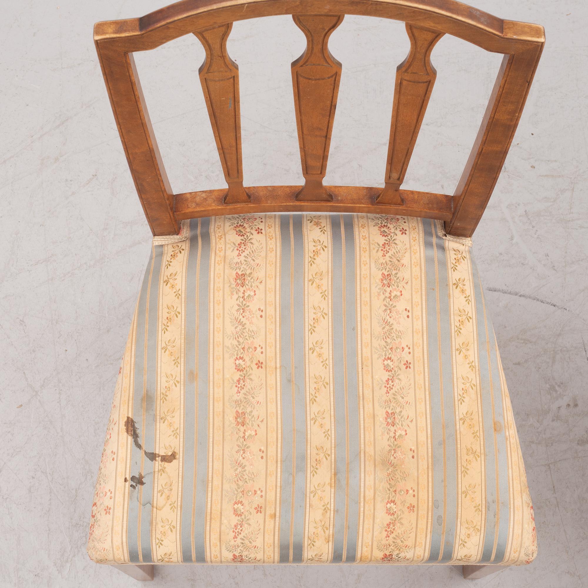 Stolar, 4 st, gustaviansk stil, 1900-talets första hälft.