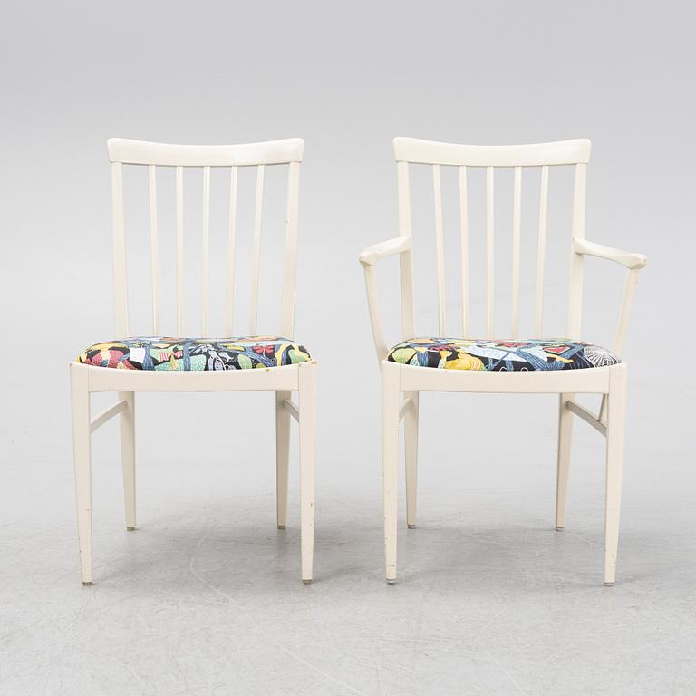 Carl Malmsten, a 'Herrgården' dining table and six chairs, Bodafors.