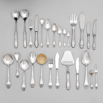 A 131-piece set of 'Suomi' silver cutlery, Suomen Kultaseppä oy/ Kultateollisuus oy, Turku 1927-1991.