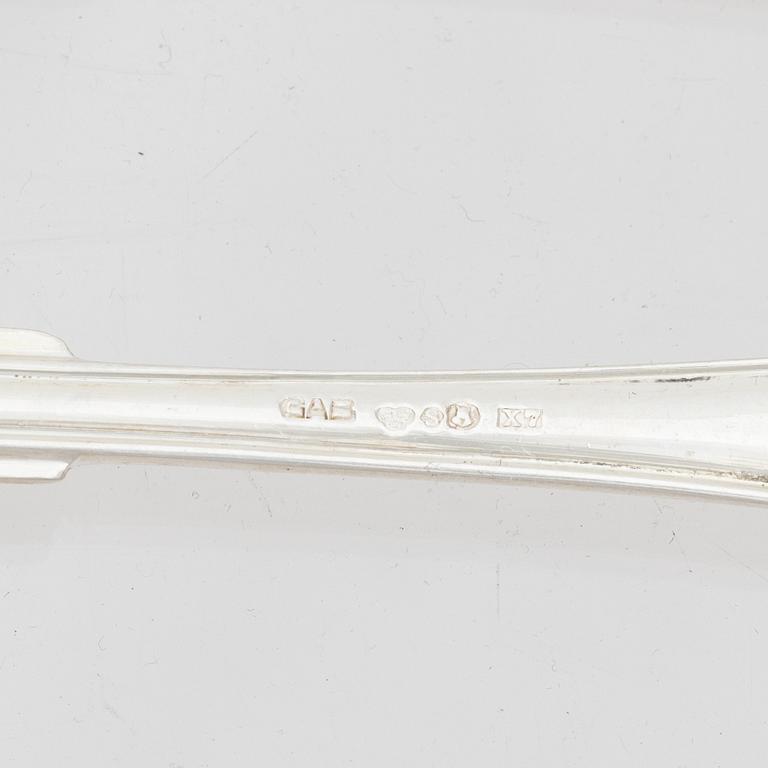 A Swedish silver cutlery, 'Svensk spetsig', including with mark of KG Markströms, Uppsala 1951 (37 pieces).