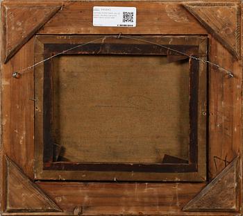 OKÄND KONSTNÄR, olja på pannå, otydligt signerad, 1800-talets andra hälft.