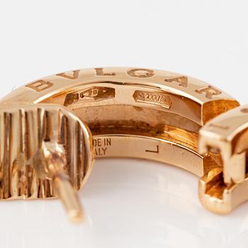 Bulgari a pair of B. Zero1 earrings in 18K rose gold.