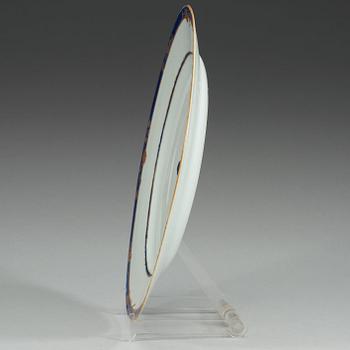 A set of six blue and gold dishes, Qing dynasty, Qianlong (1736-95).