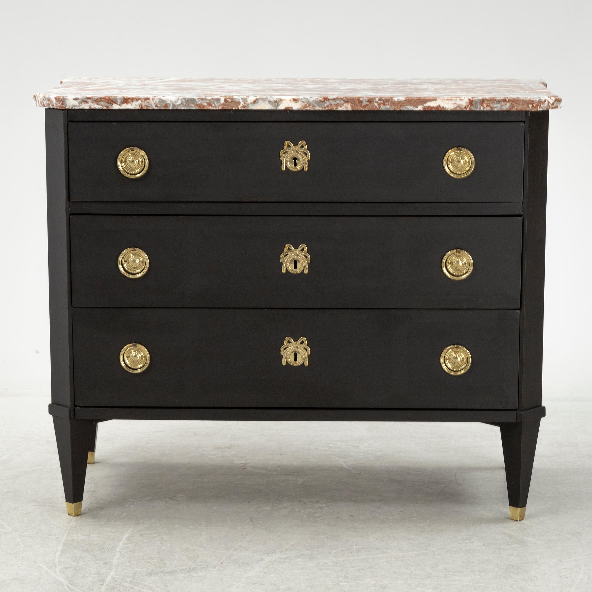 A Gustavian style chest of drawers, second half of the 19th century.