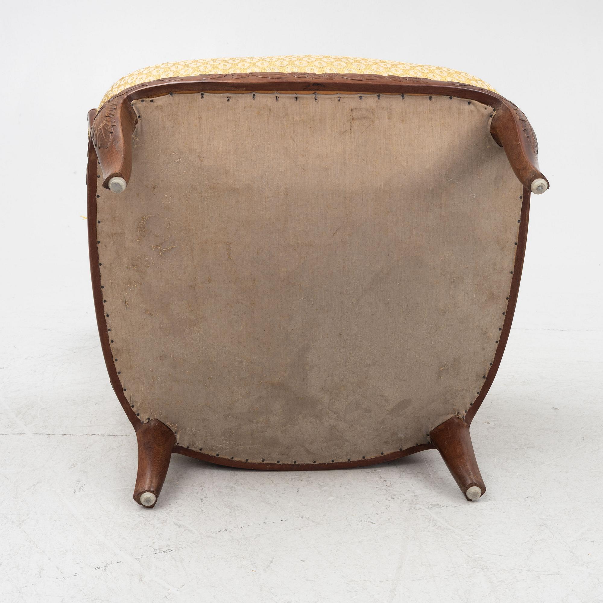 Carl Malmsten, a rare armchair, Cabinetmaker Albin Johansson, Stockholm, 1946.
