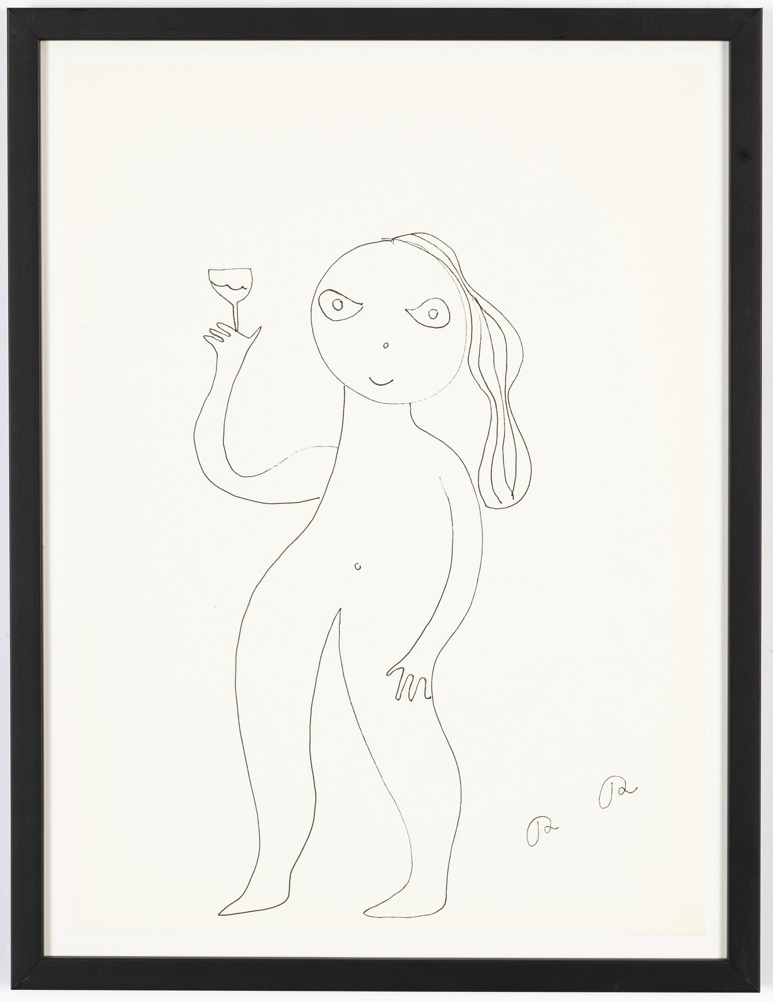 Roger Risberg, indian ink drawing, signed. Executed in 2008.