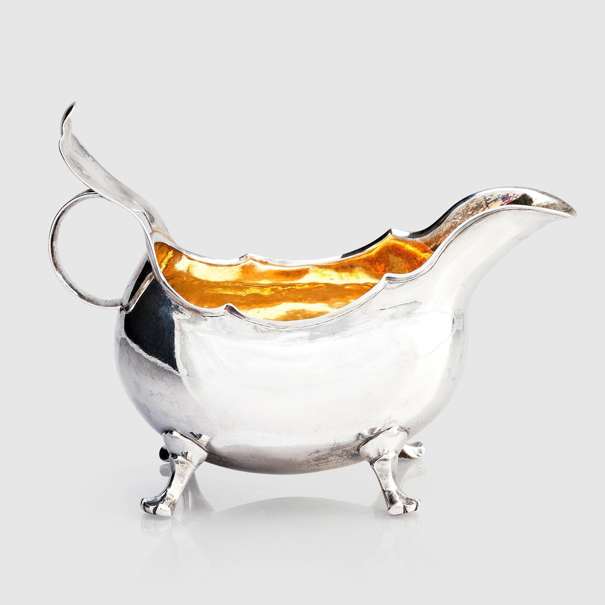 A Swedish 18th century parcel-gilt cream-jug, Pehr Zethelius, Stockholm 1777.
