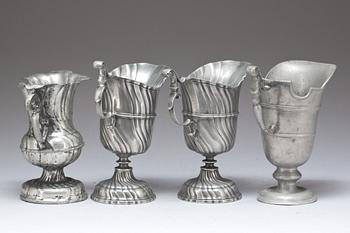 VINKANNOR, tenn, 4 st. 1800-tal.