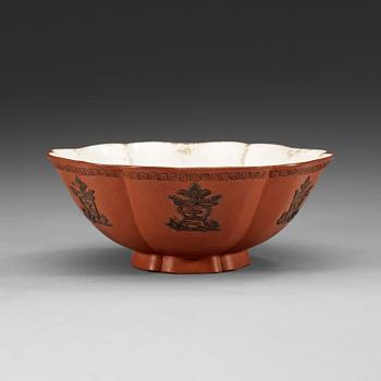 A Yixing, Lotus shaped bowl, Qing dynasty, 19th Century.