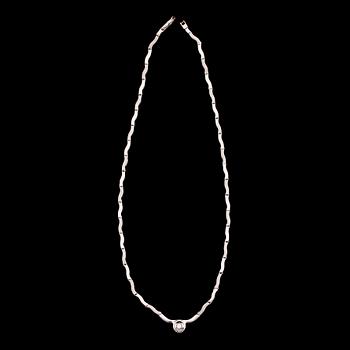 COLLIER, 14 k vitguld, briljantslipad diamant. Total vikt ca 19 g.