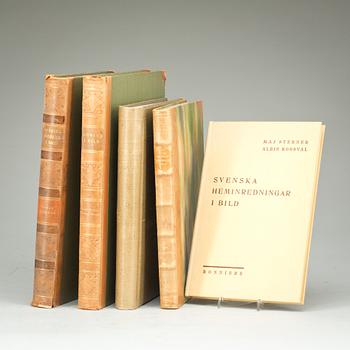 PARTI MÖBELBÖCKER, 5 st, bl a "L'Art Décoratif Moderne En Suède" av Erik Wettergren, Malmö 1925.