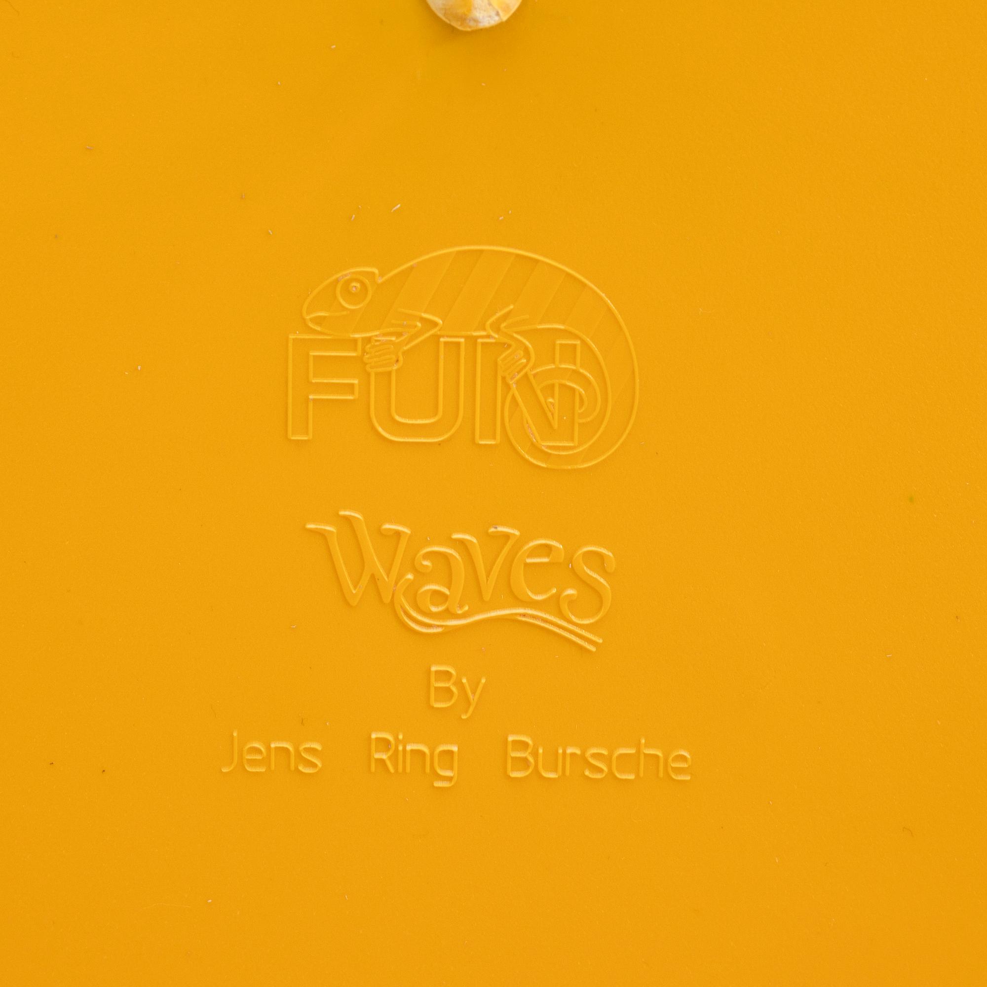 Jens Ring Bursche, folding chairs, 4 pcs, "Fun Waves", for Figurae di Jd., Italy, 21st century.