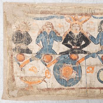 A south swedish folk art painting early 19th Century, tempera on canvas.