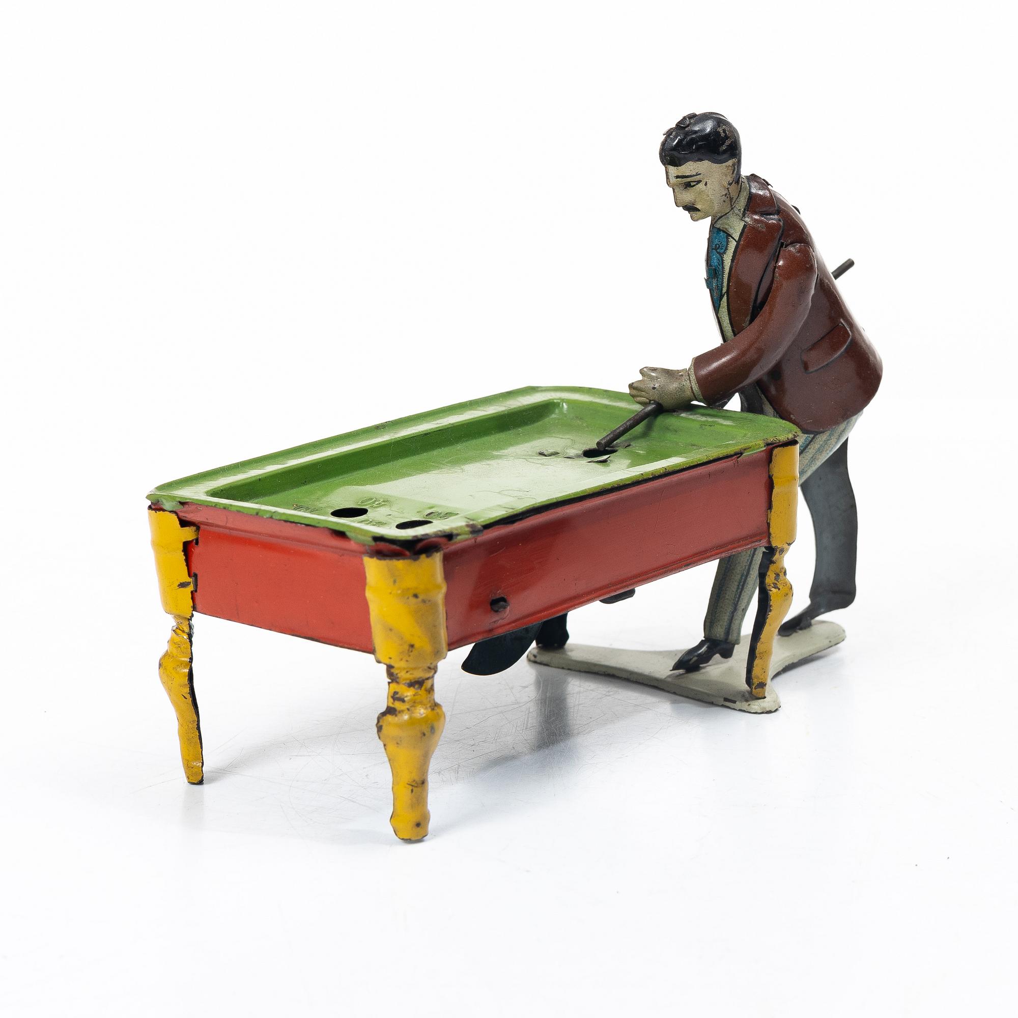 Kienberger & Co. (Ki. Co.) plåtleksak, “The Great Billiard Champion”, 1920-tal.