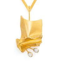 Björn Weckström, a necklace "Inari", 18K gold with faceted rock crystal, Finland. For Lapponia.