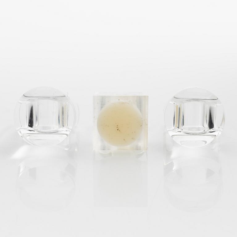 Siv Lagerström, three acrylic rings, 1970s.