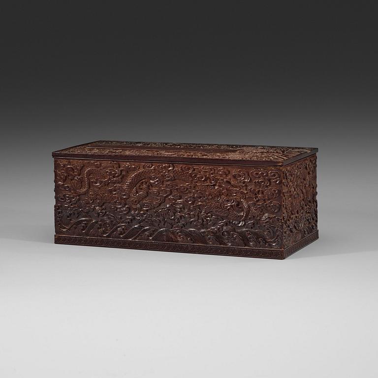 ASK med LOCK, troligen Zitan trä. Qing dynastin (1644-1912).