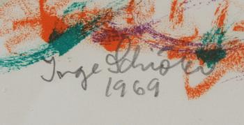 SCHIÖLER, INGE, färglitografi, sign, numr 267/360 o dat 1969.