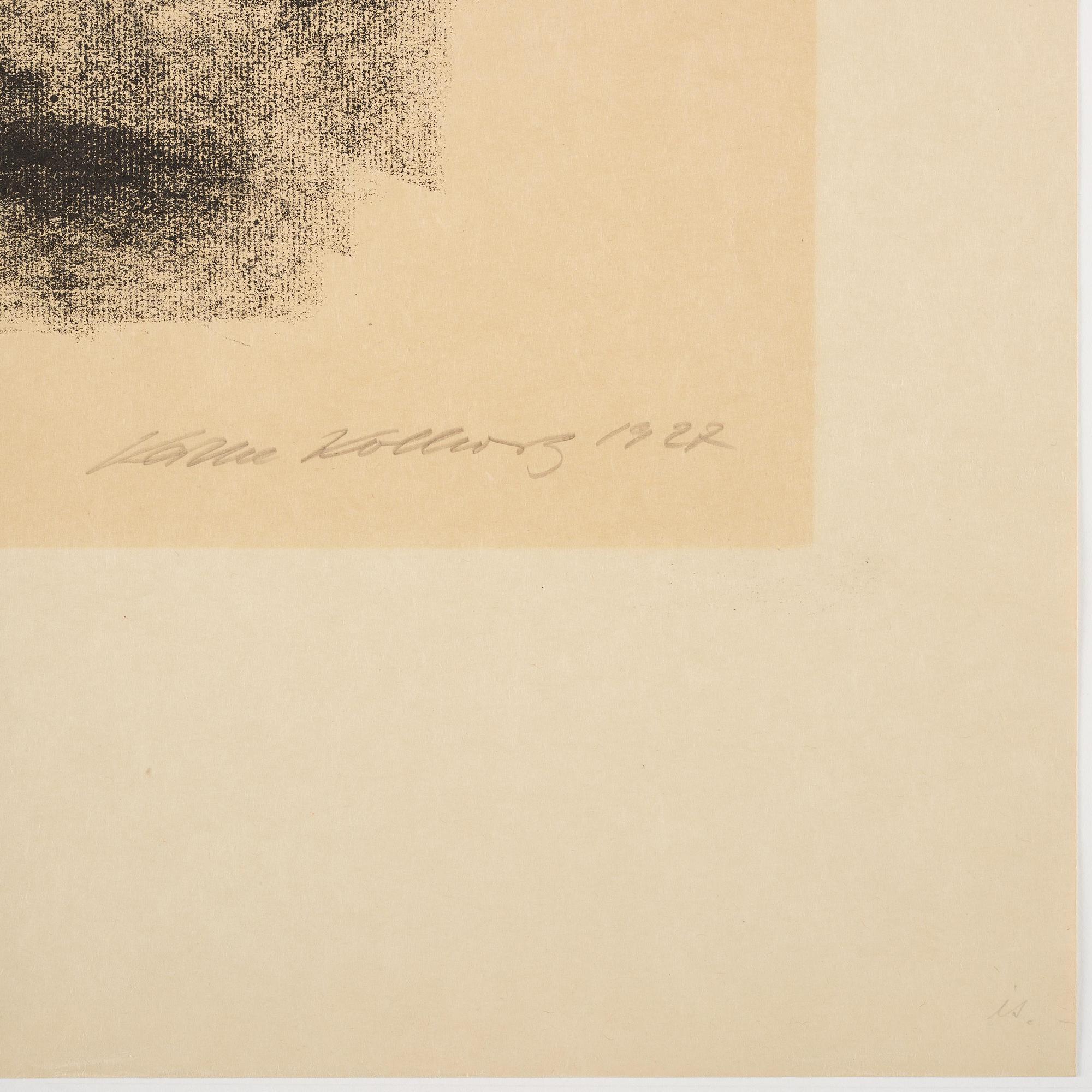 Käthe Kollwitz, Selbstbildnis im profil. (Self-portrait in profil).