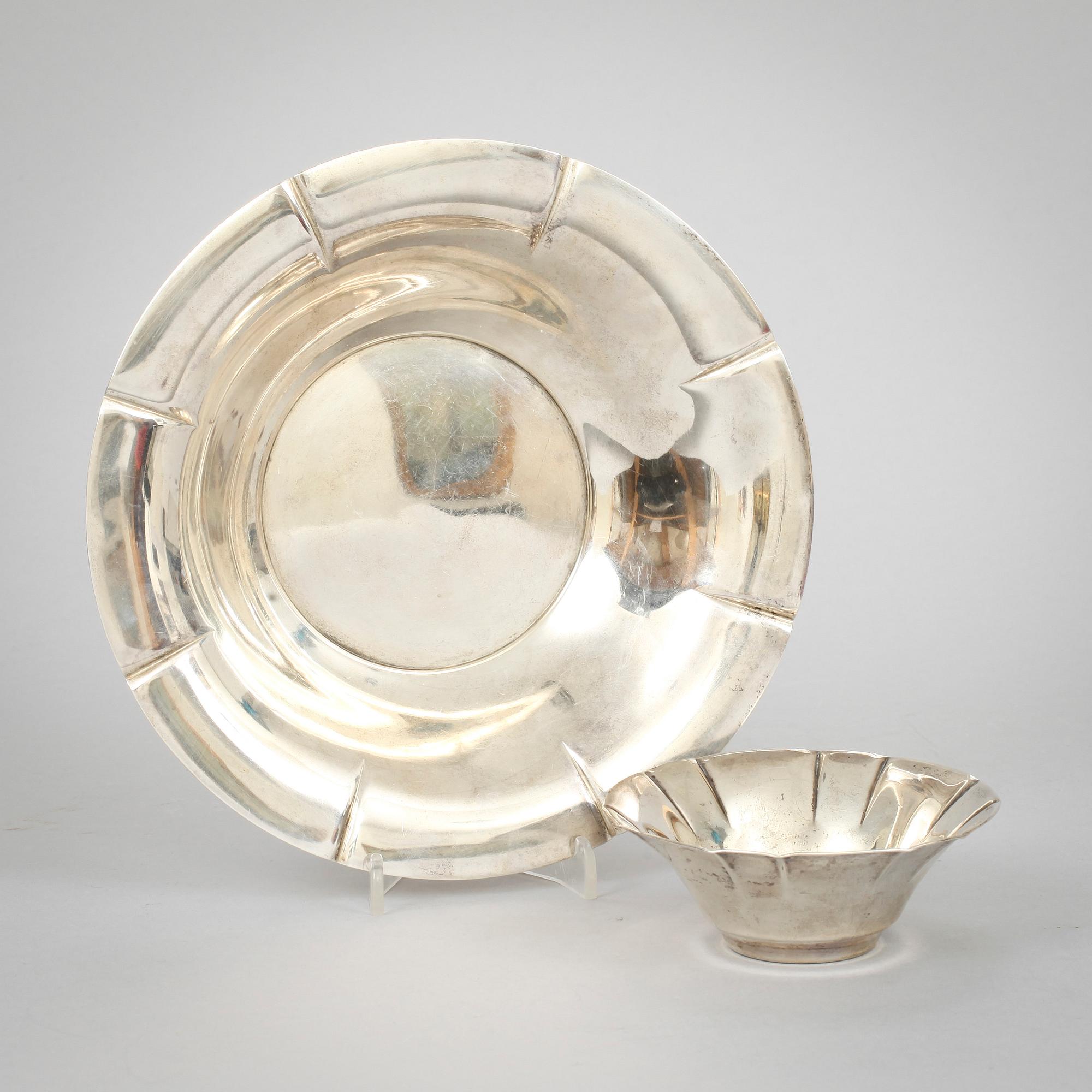 SKÅLAR, 2 st, silver. A. Nilsson/Wiwen Nilsson resp C.G Hallberg 1929, 290 g.