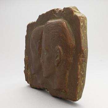 Wäinö Aaltonen, patinated plaster relief, signed and dated 1951.