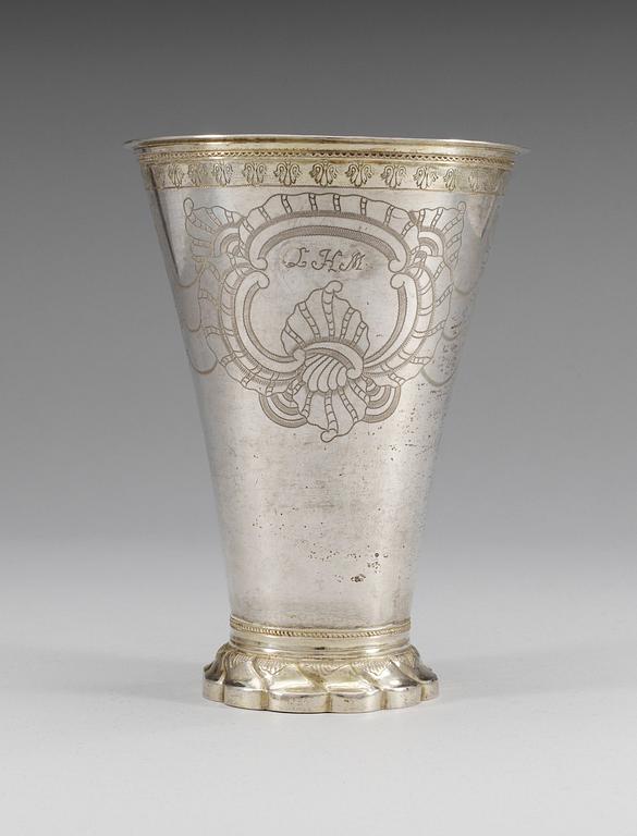 BÄGARE, silver. Johan Pettersen, Söderhamn 1767.