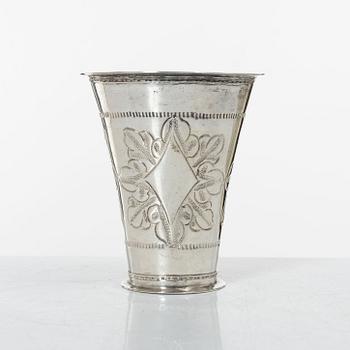 A Swedish silver beaker, mark of Petter Röding, Varberg 1752.