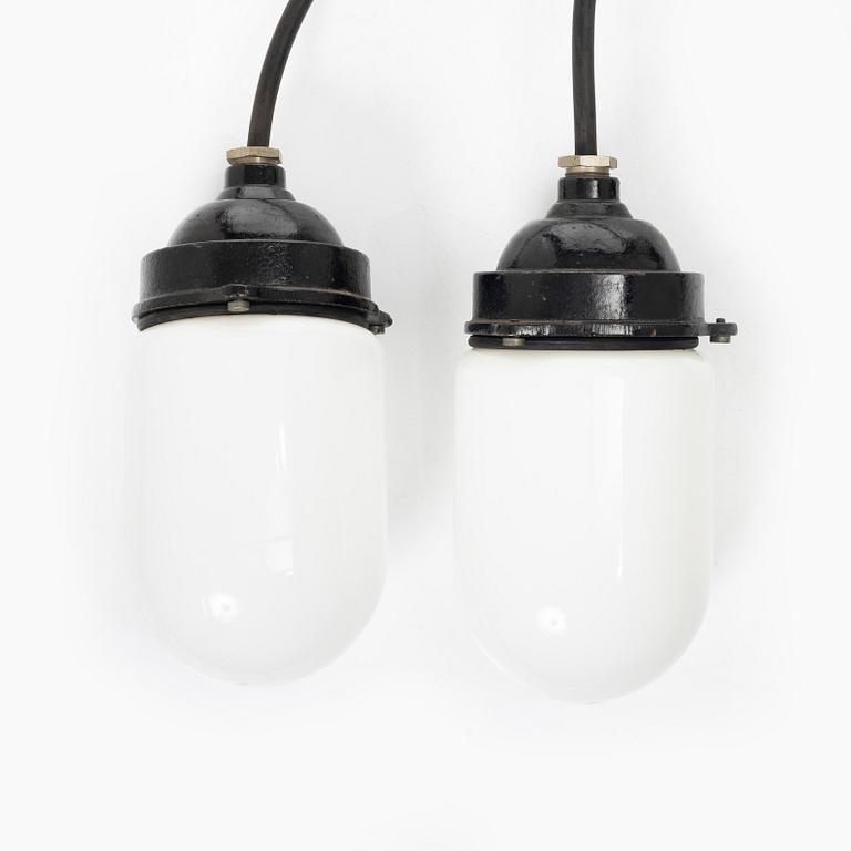 A pair of Industrial lamps, ASEA, first half of the 20th century.