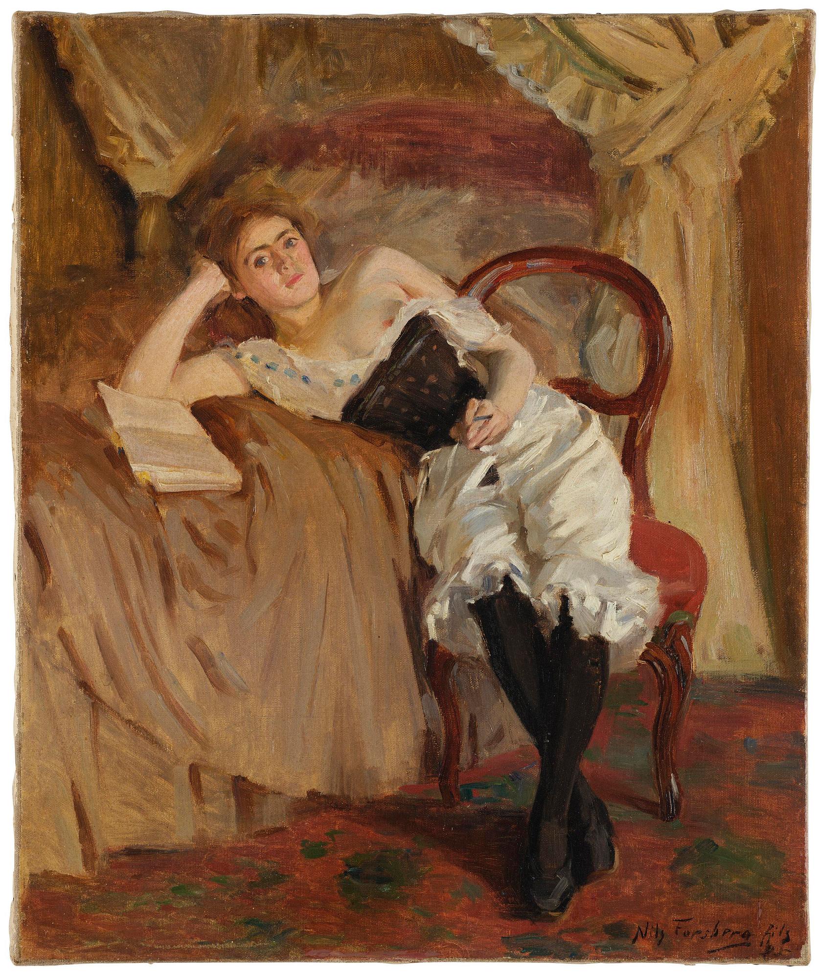 Nils Forsberg d y, Läsande ung kvinna.