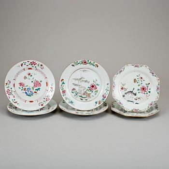 TALLRIKAR, 2+2+2, porslin, Qianlong, kina 1700-tal.