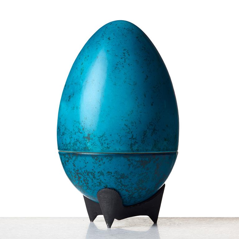 Hans Hedberg, a faience sculpture of an egg, Biot, France.