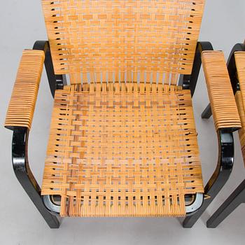 Alvar Aalto, karmstolar, 4 st, modell 45, för Artek 1970-tal.