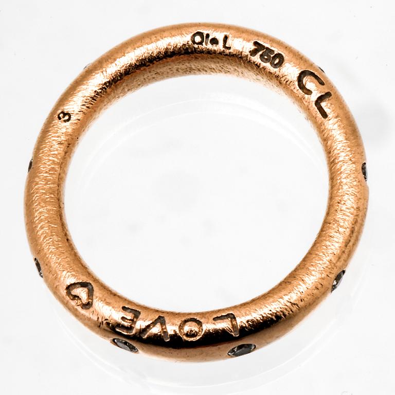 Ole Lynggaard ring 18K gold,  9 brilliant-cut diamonds 0,18 ct in total TW VS.