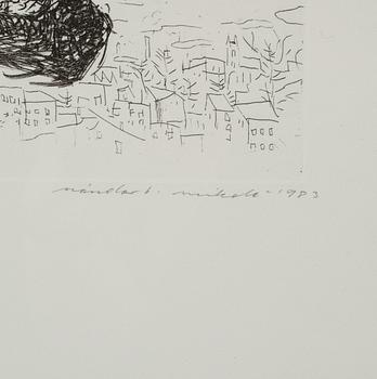 NANDOR MIKOLA, etsning, signerad, numrerad 70/75, och daterad 1983.