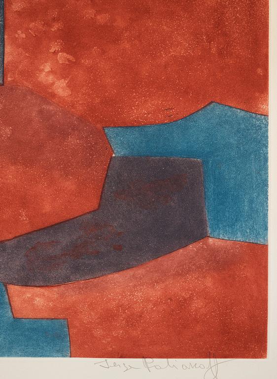 Serge Poliakoff, "Composition grise, bleue et rouge".