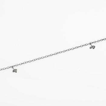 Ole Lynggaard, Chain with pendant, oxidised silver with leaf-shaped pendants, designed by Charlotte Lynggaard.