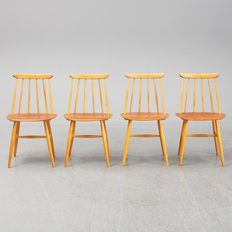 Four 'Fanett' chairs by Ilmari Tapiovaara, Edsbyverken, Sweden.
