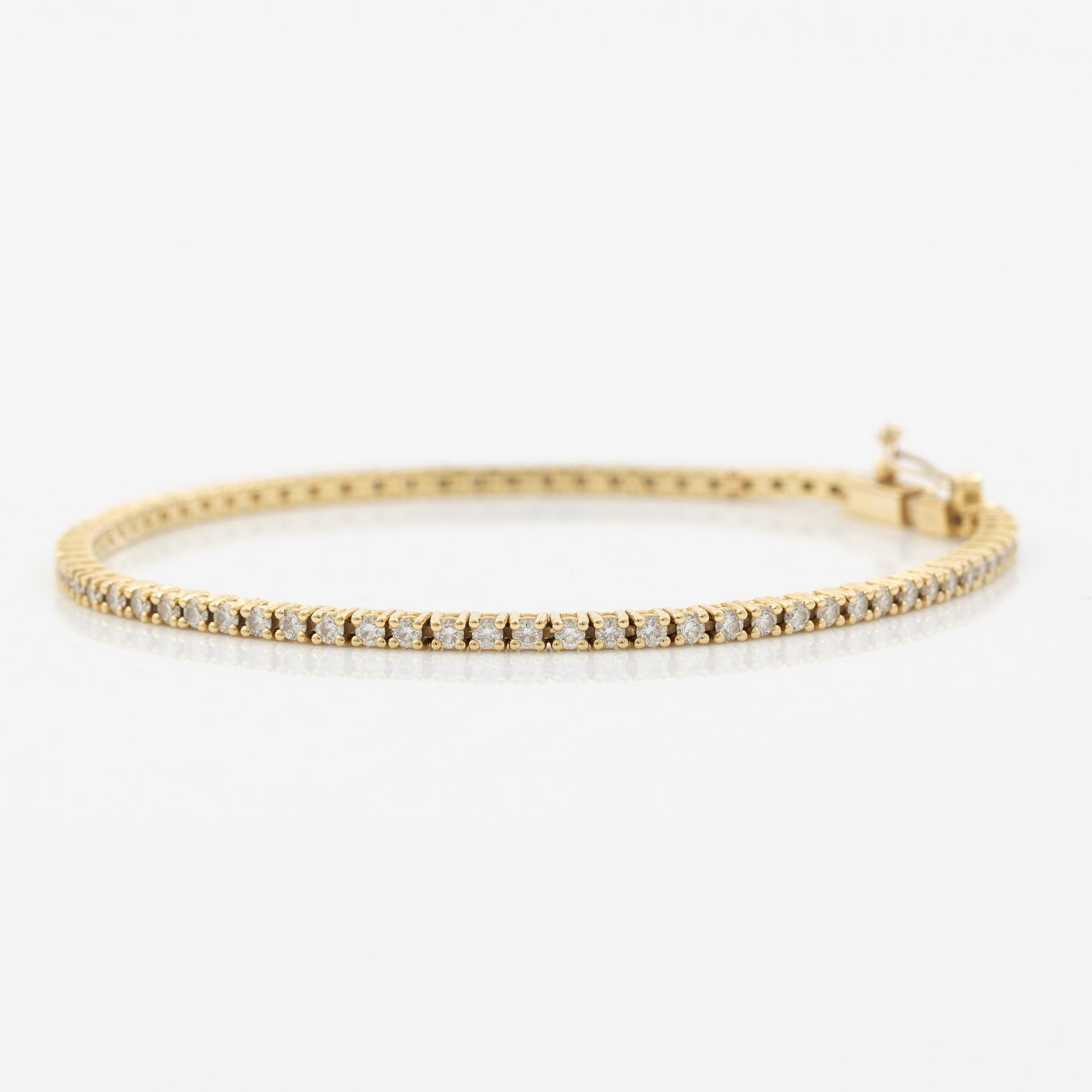 Tennis bracelet, 18K gold with brilliant-cut diamonds, total approx. 1.54 ct.