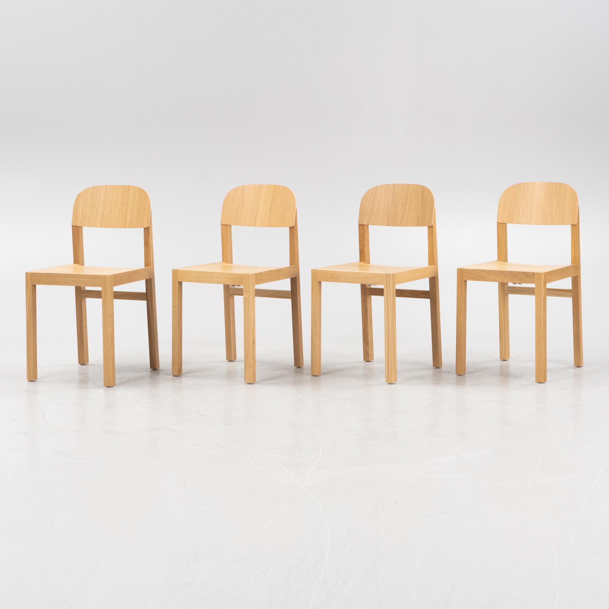 Cecilie Manz, A set of four oak 'Workshop chairs' from Muuto.