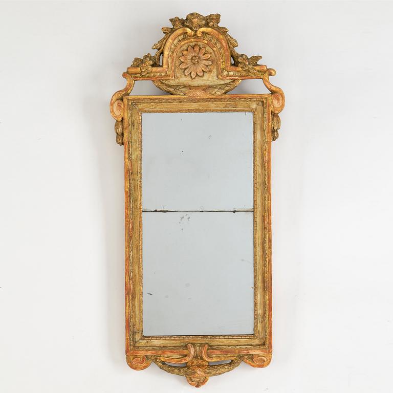 A Gustavian mirror by Carl Gustaf Fyrwald, active in Stockholm 1750-1825.