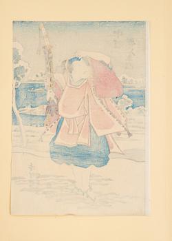 Utagawa Kunisada, Two actors portraits.