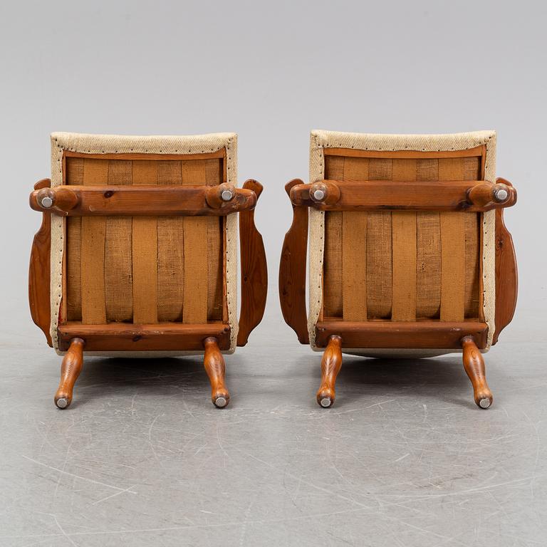 A pair of 1940's Swedish Modern easy chairs.