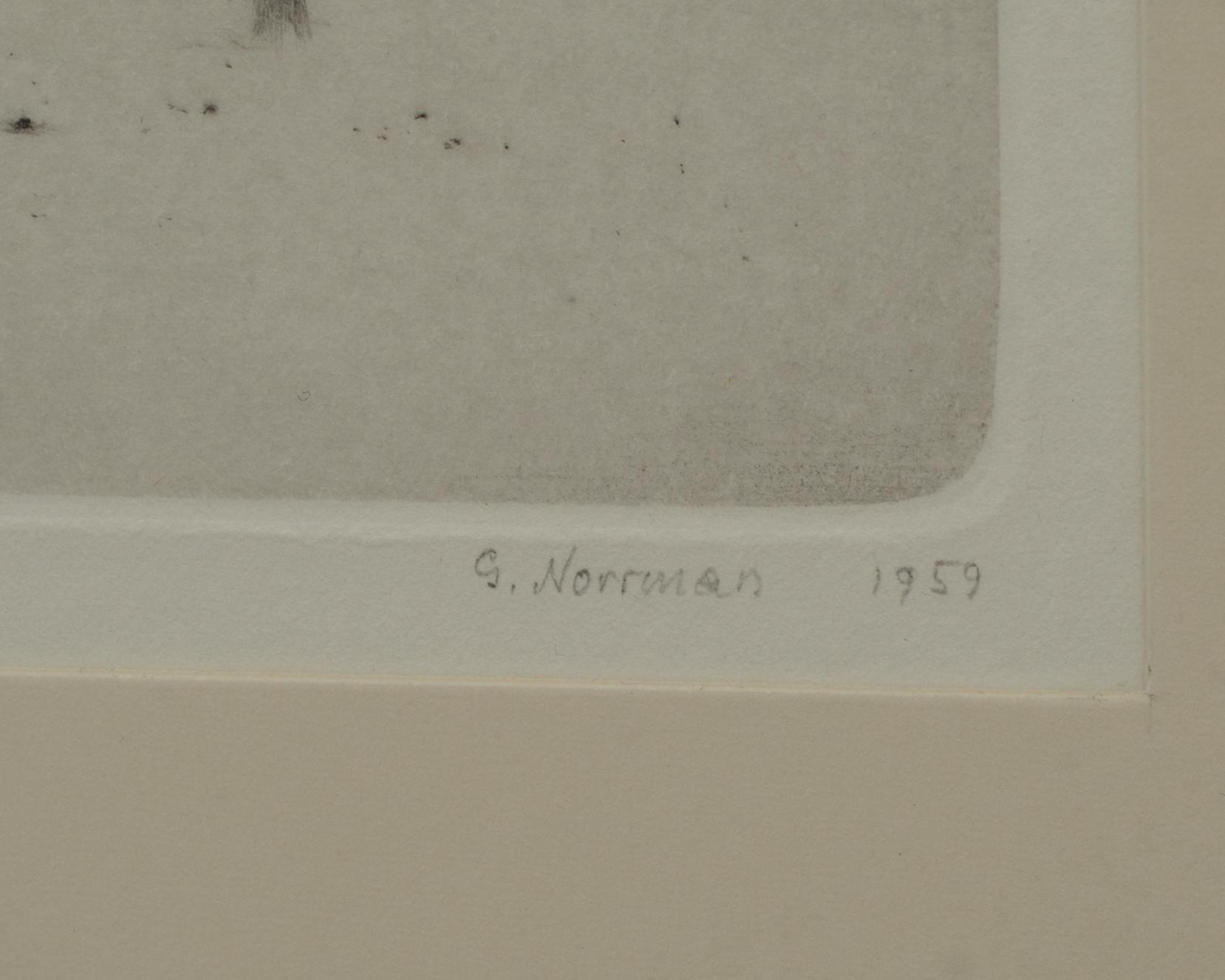 GUNNAR NORRMAN, torrnål, numrerad 11/15 samt signerad samt daterad 1959.