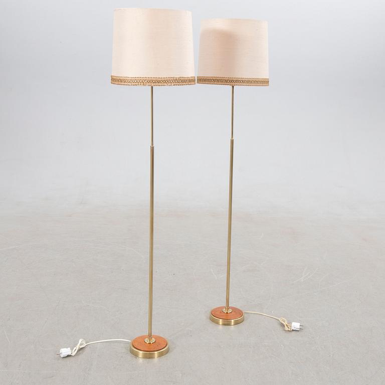 Floor lamps, a pair, mid-20th century.