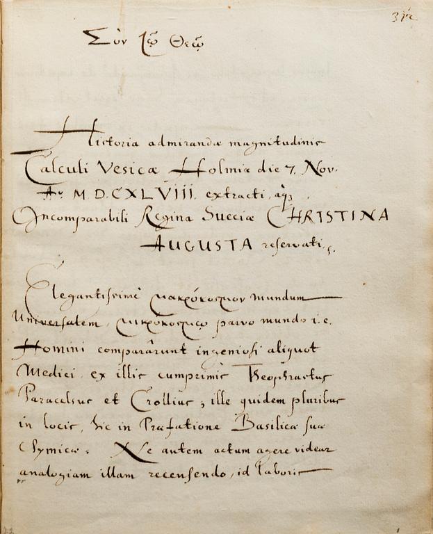 Manuscripts, from Queen Christina's 17th century library,  'Manuscript Medici I'.
