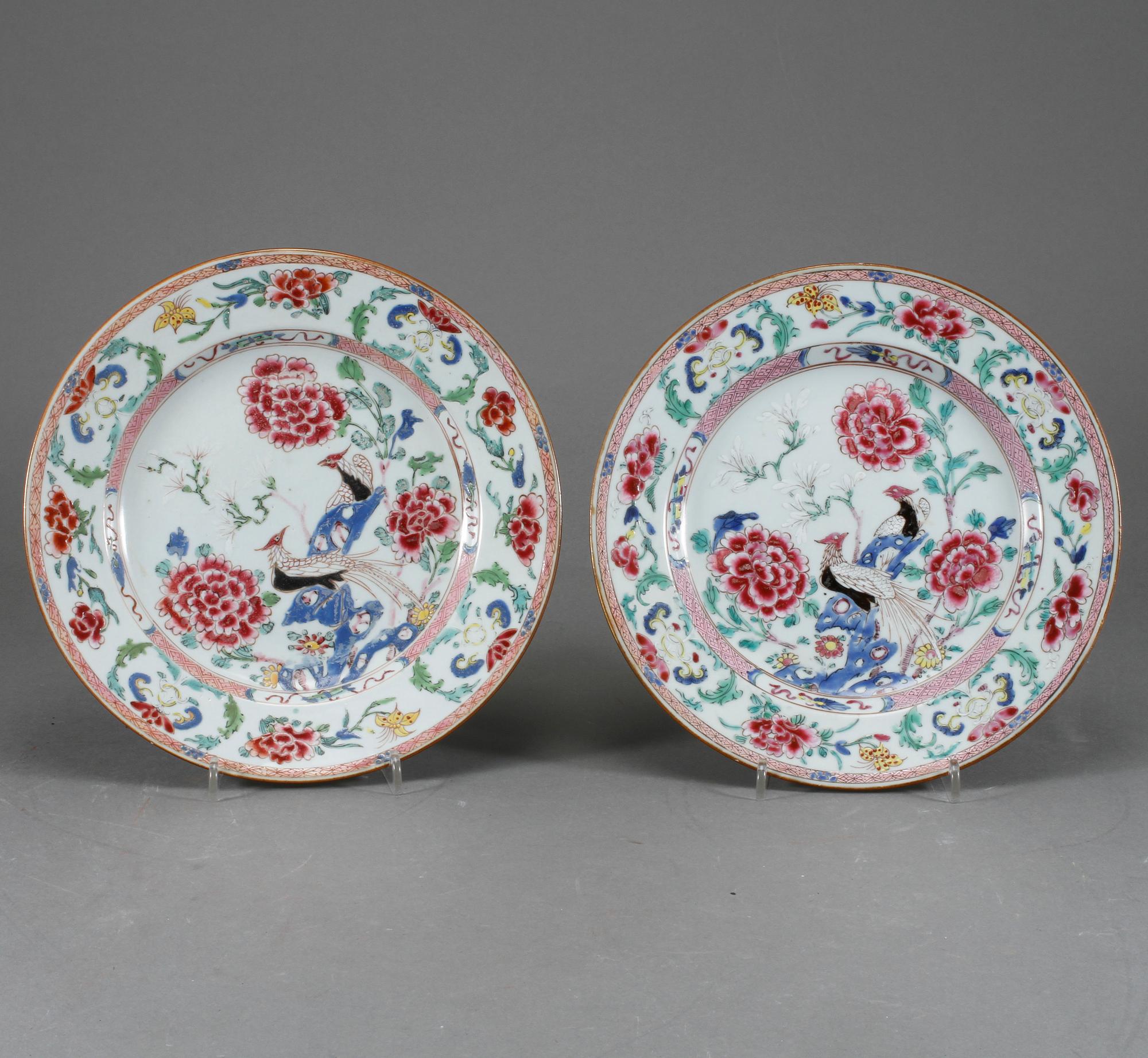 TALLRIKAR, ett par, porslin, Kina, Qianlong, 1736-1795.
