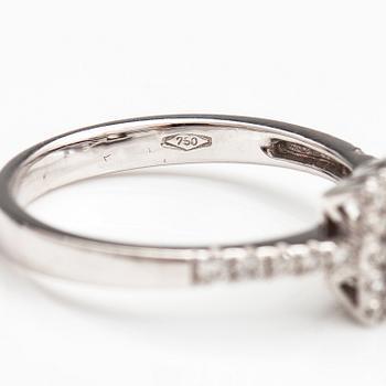 SORMUS, 18K valkokultaa, princess- ja briljanttihiottuja timantteja n. 0.58 ct yht.